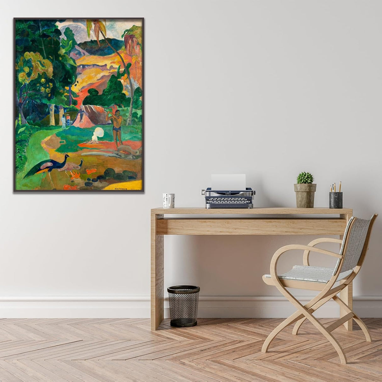 Impresión de Arte Paisaje con Pavos Reales Paul Gauguin