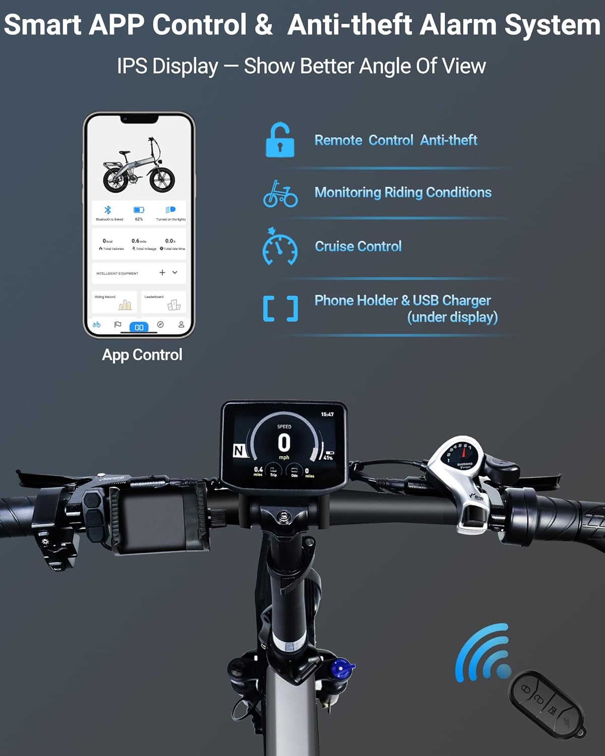 Bicicleta Eléctrica Plegable BAFANG 1200W, 60 Millas, 20