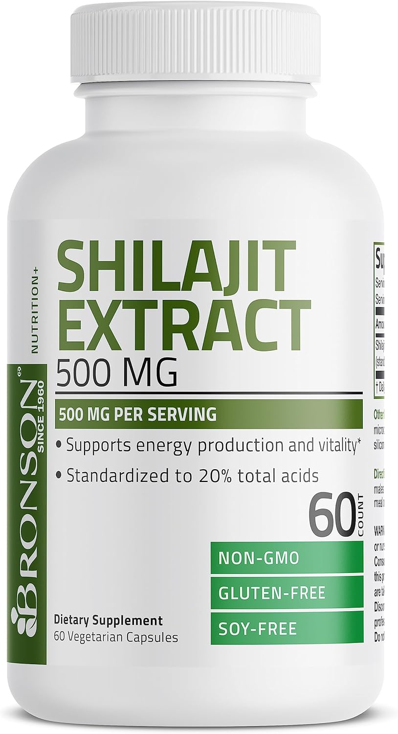 Suplemento Bronson Extracto de Shilajit de 500 mg 60 cáp