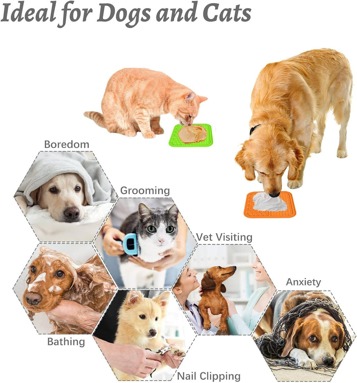 Paquete de 3 comederos para lamer perros y gatos