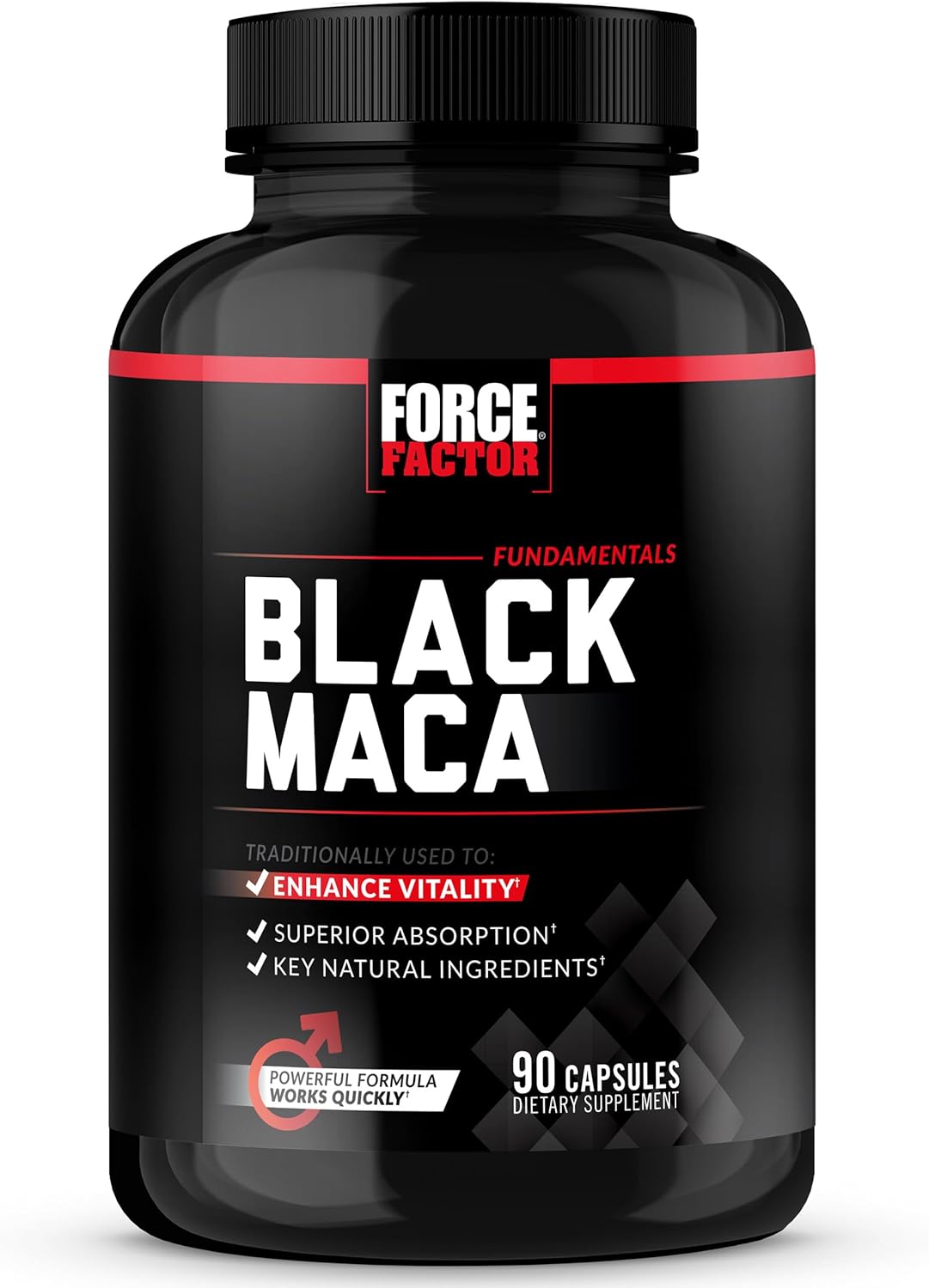 Force Factor Maca Negra 1000mg, Vitalidad para Hombres, 90 cápsulas