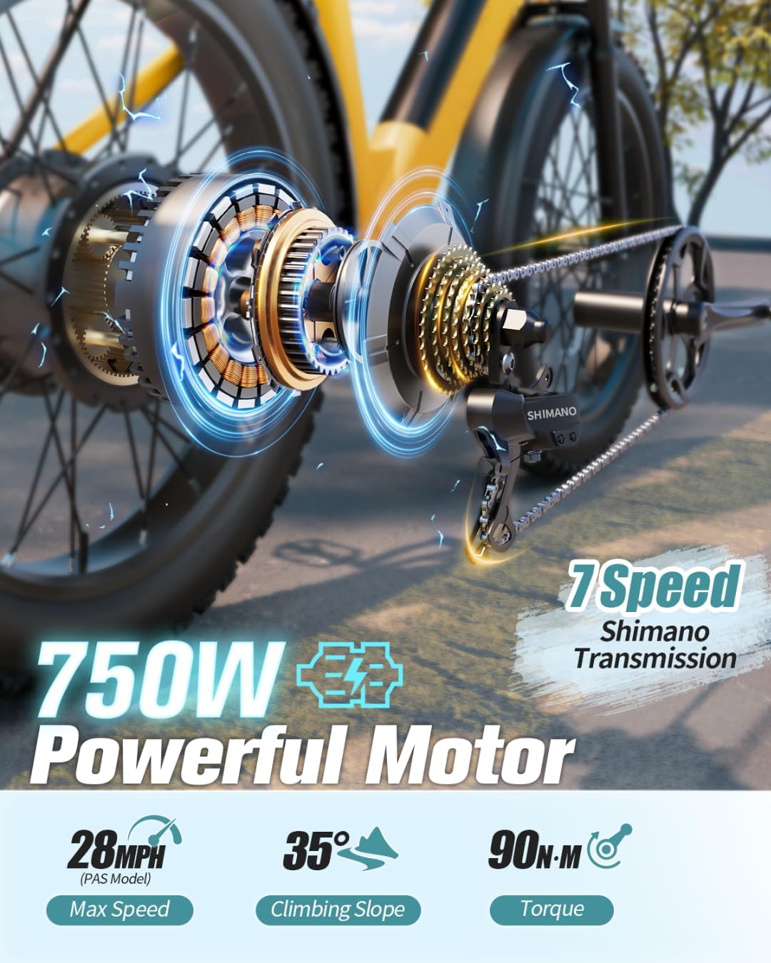 Bicicleta eléctrica Samoyed 960W, 48V, 15AH, 28MPH, 26 fat tire