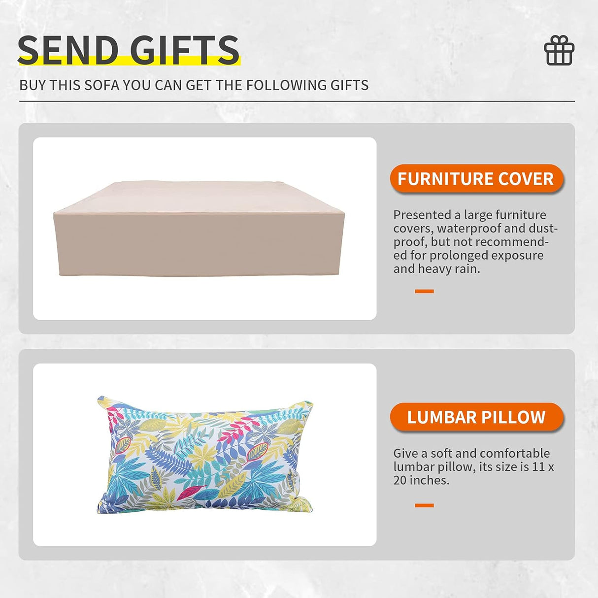 Lviden Juego de muebles de mimbre PE para exteriores, 7 piezas, juego de sofá de conversación seccional de ratán para patio, con cojines caqui y mesa superior de vidrio