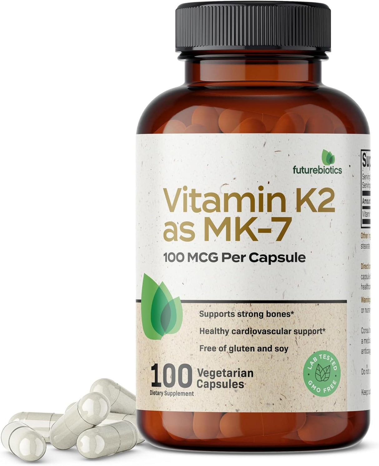 Vitamina K2 MK-7 100 mcg, apoyo cardiovascular y óseo
