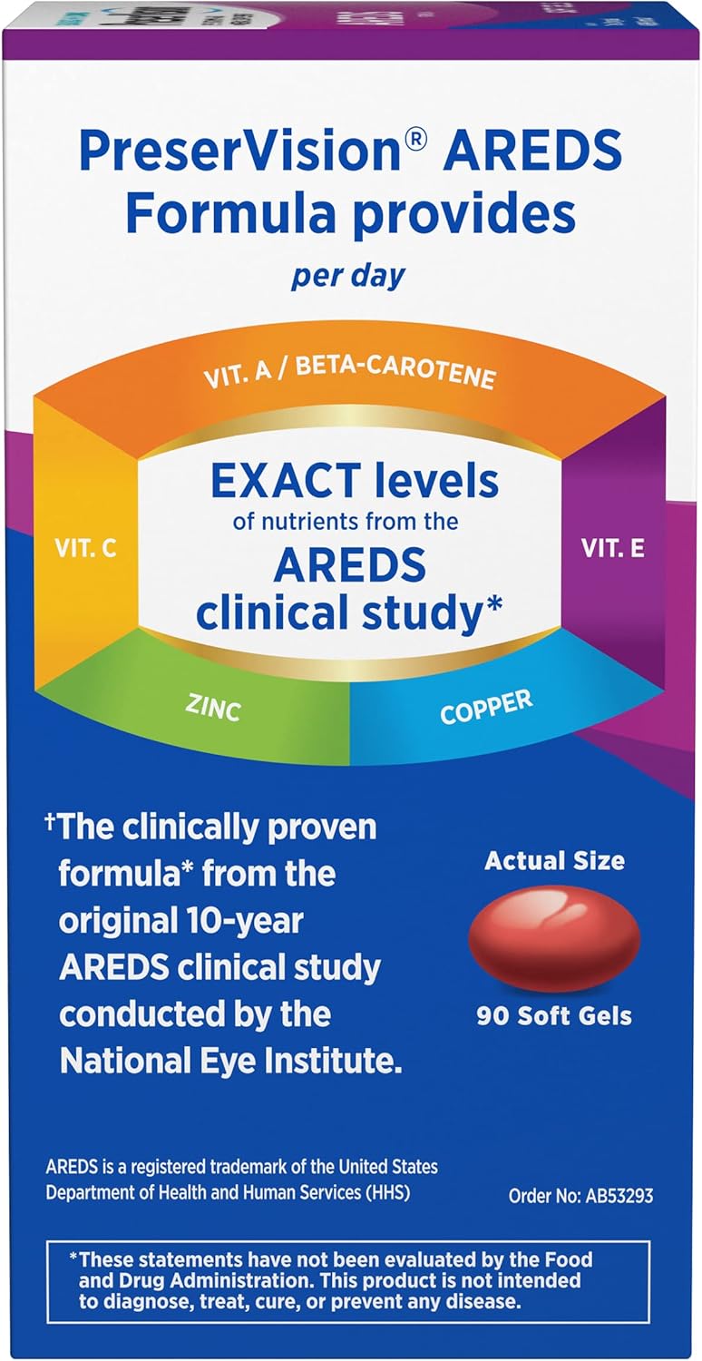 Suplemento de vitaminas y minerales para ojos PreserVision