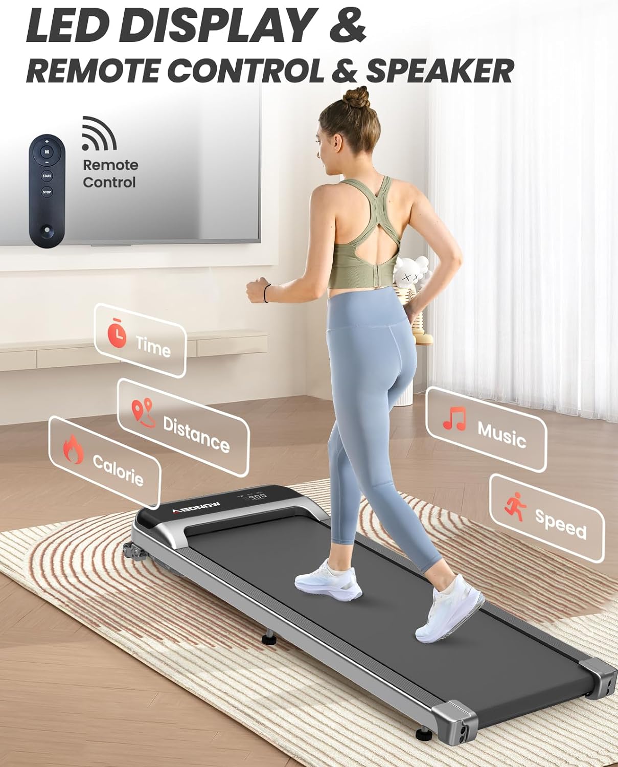 Caminadora Bajo Escritorio, 2.5HP, Control Remoto, 280 Lbs