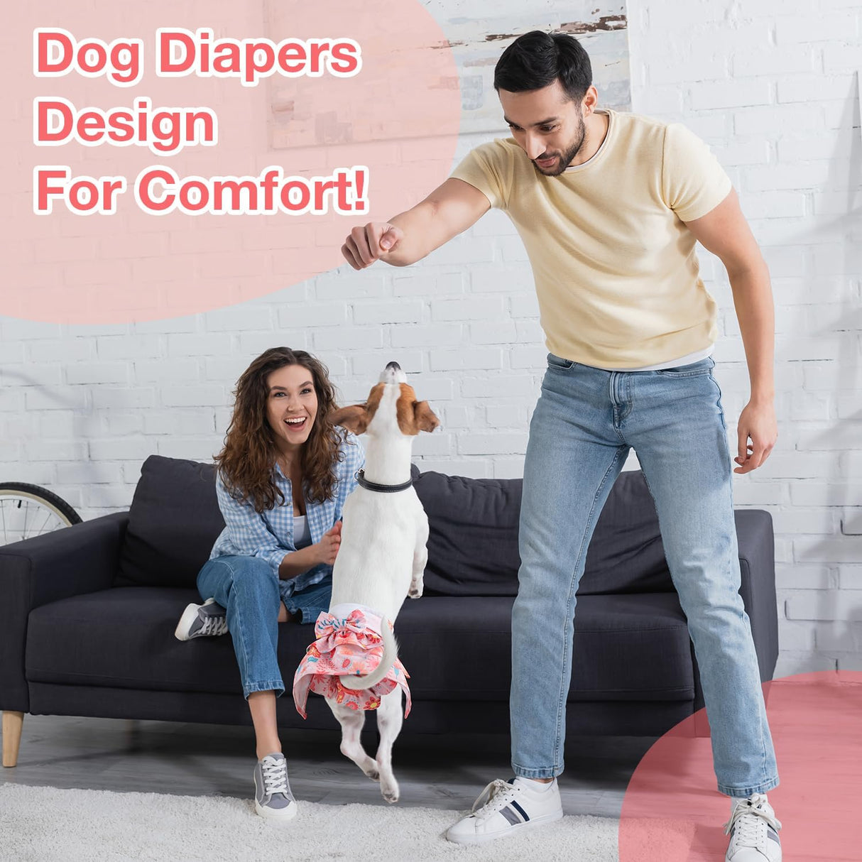 Pet Soft Pañales para perras – Paquete de 3 pañales lavables estilo