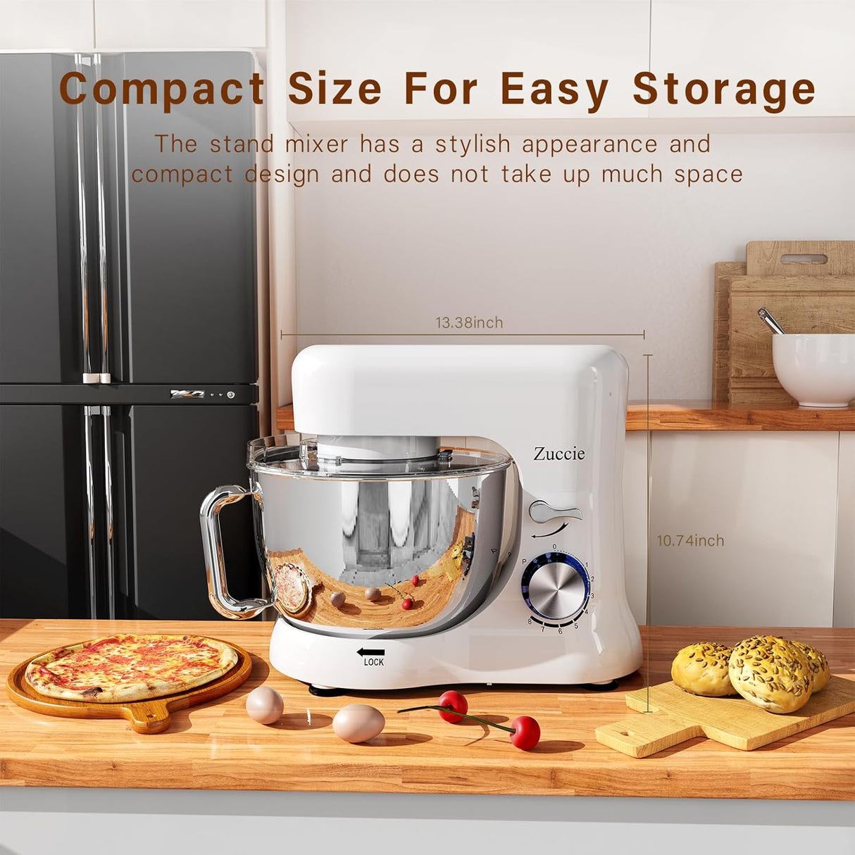 Batidora de pie, Zuccie 4.8QT, 380W, 8+P velocidades, modelo