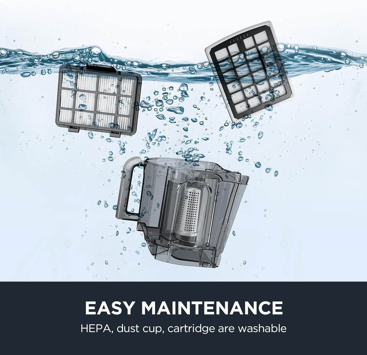 Aspiradora sin bolsa, ligera para alfombras y suelos duros