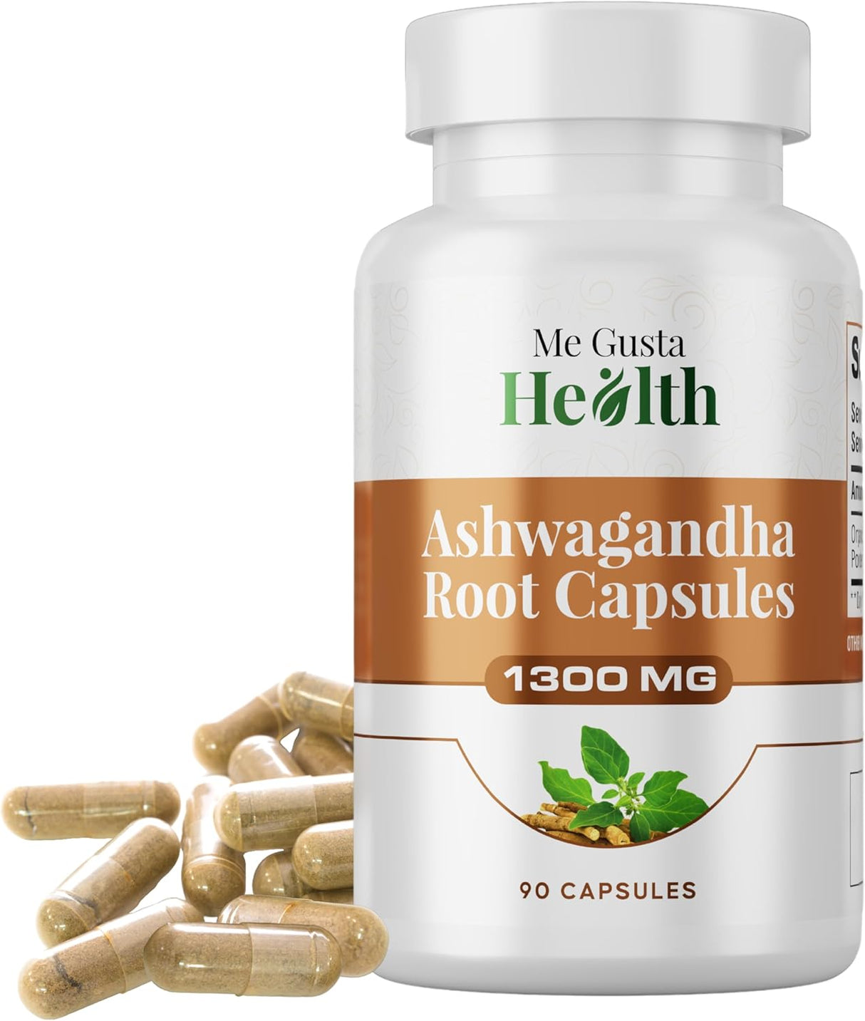 Polvo de Raíz de Ashwagandha 1300mg | Apoyo Metabólico | 90 Cápsulas