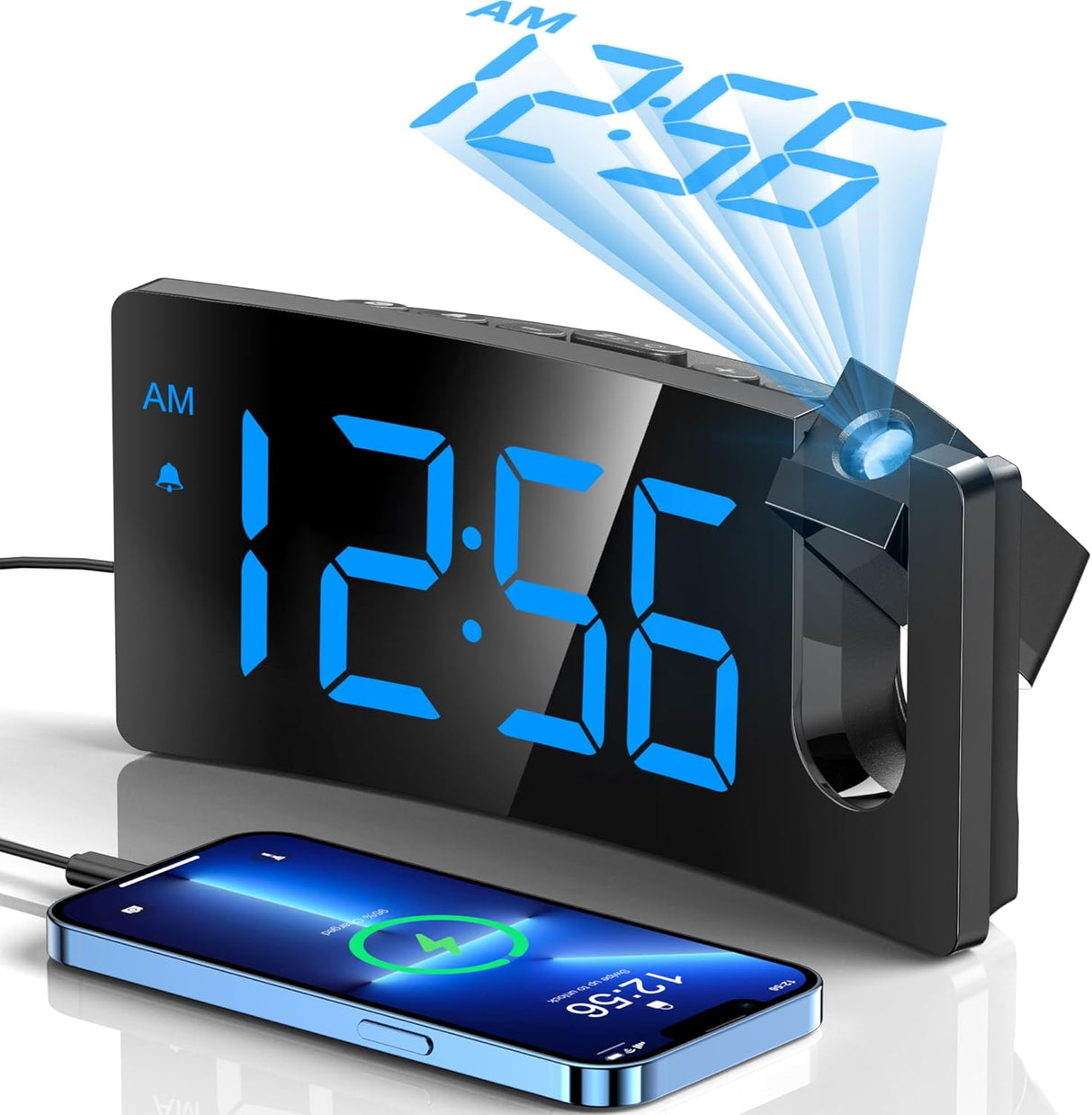 Reloj Proyector Digital con Cargador USB y Alarma Progresiva