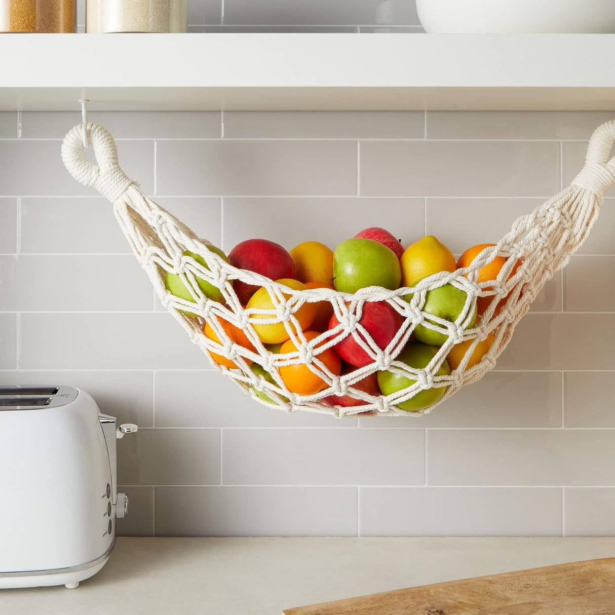 Hamaca de Macramé para Frutas Okuna Outpost, 2 Ganchos, 6x25x15