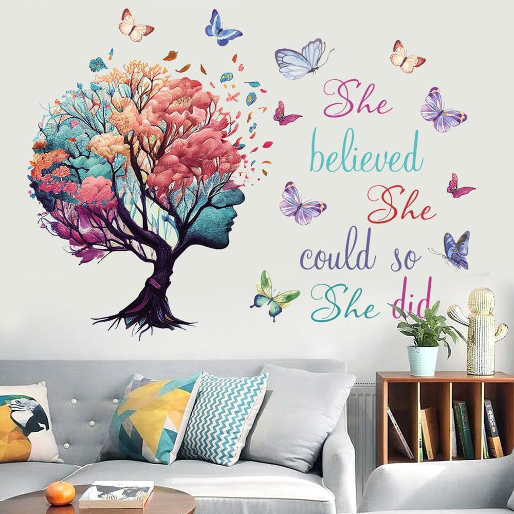 Vinilo Decorativo She Believed She Could - Inspirador Murales