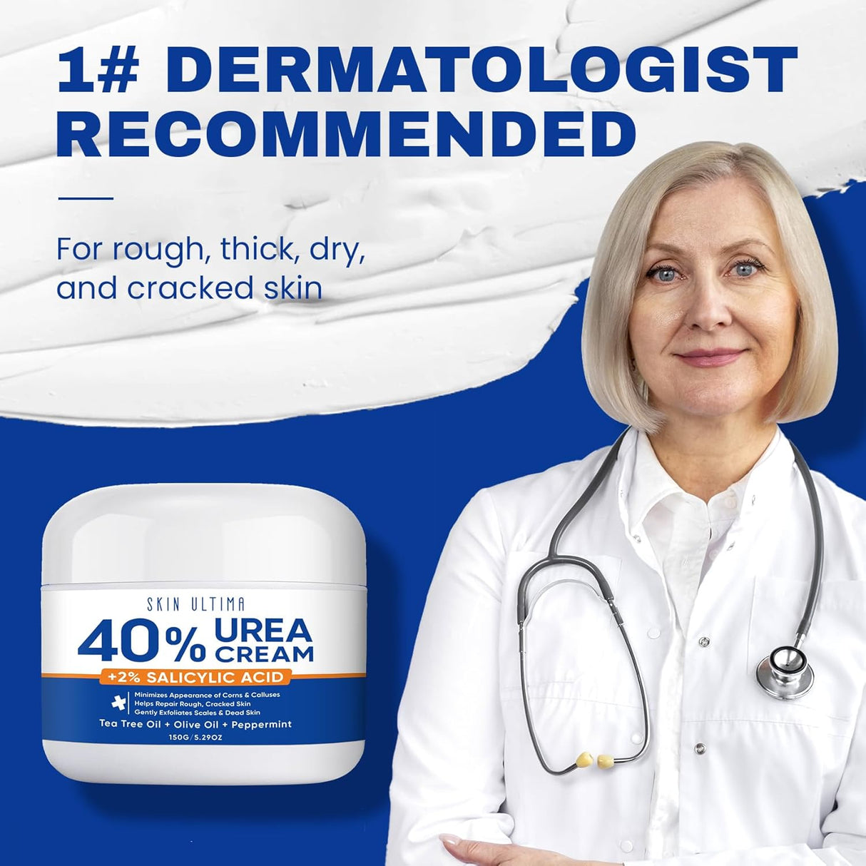 Crema de Urea 40% para Pies, 2% Ácido Salicílico, 5.29 oz