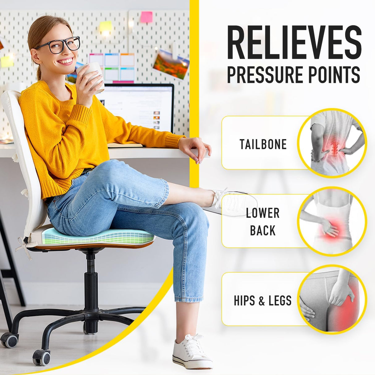 Cojines de Silla SUNROX, Espuma de Memoria, Resistentes, Set de 4