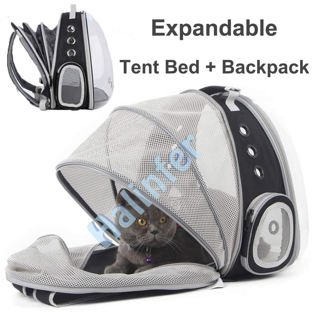 Mochila expandible para gatos se adapta a hasta 20 libras
