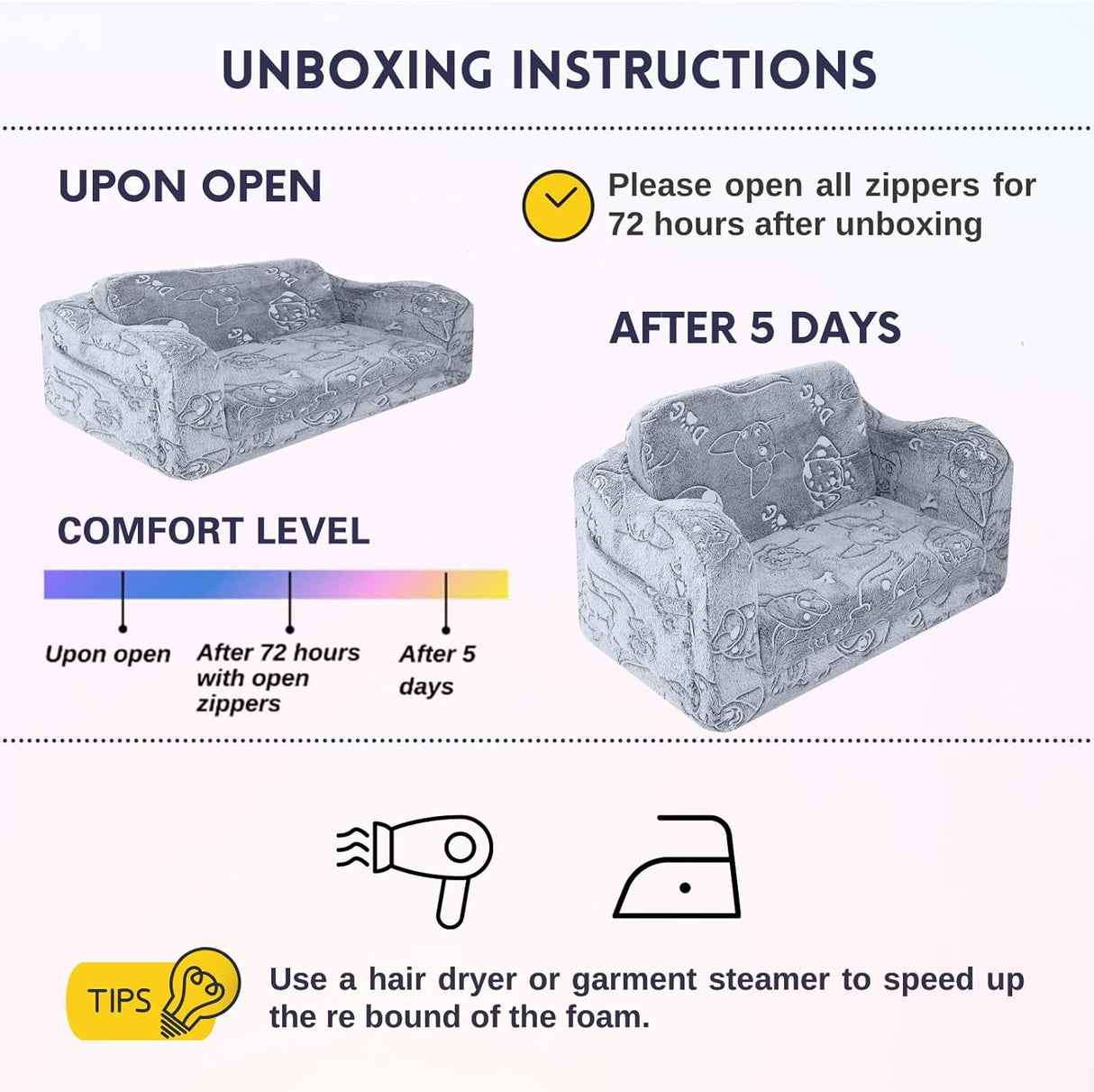 Silla cama plegable con manta para niños y niñas MeMoreCool