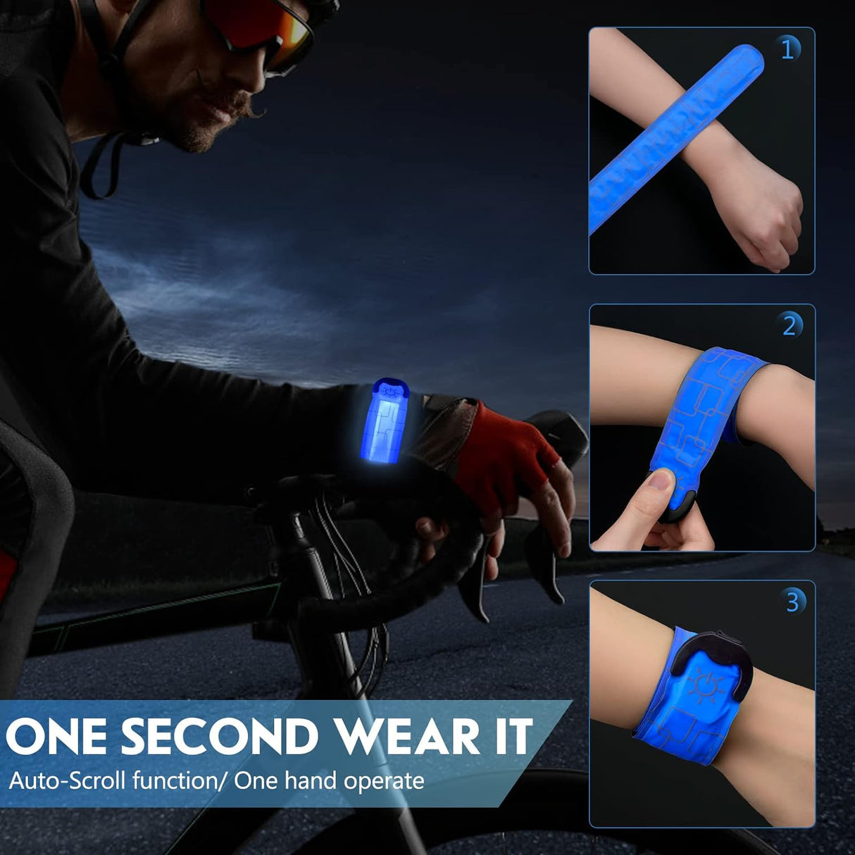 Brazalete LED recargable para correr de alta visibilidad
