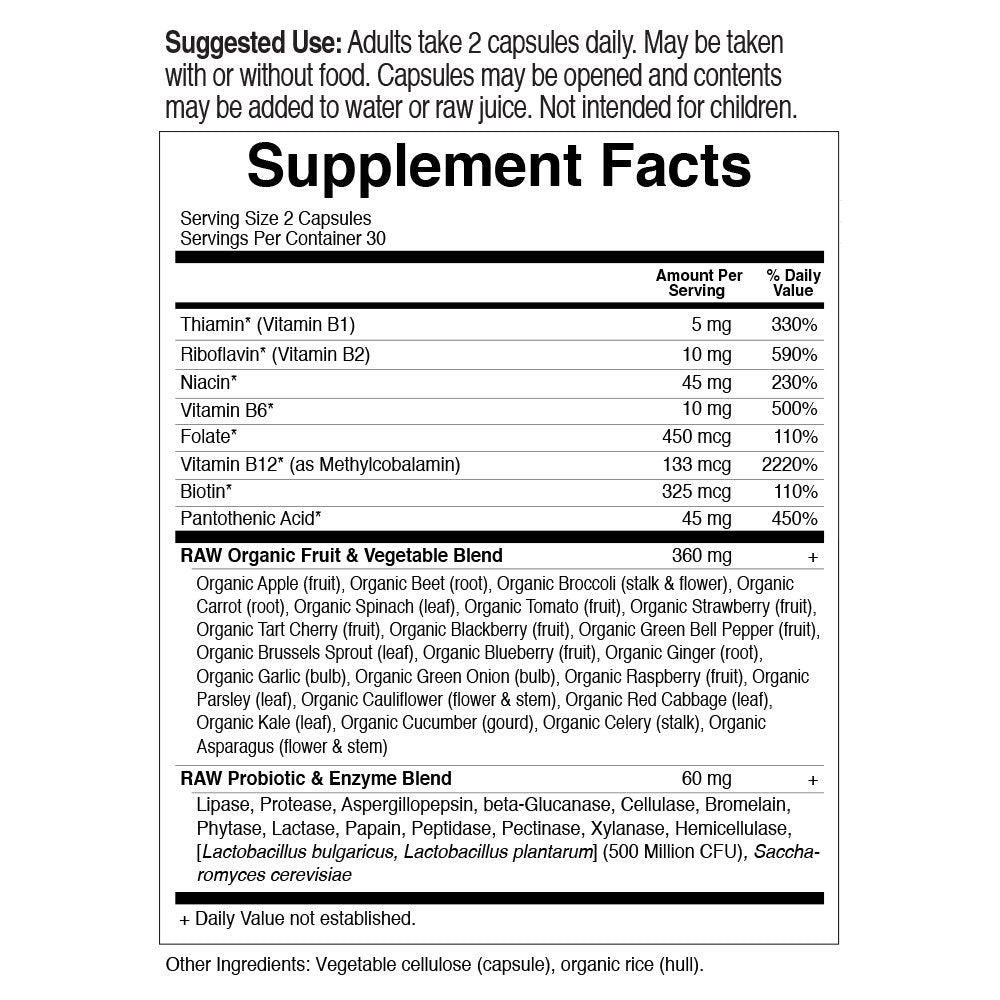 Suplemento de alimentos integrales de vitamina B