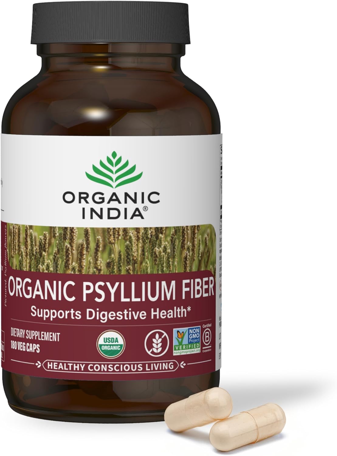 Polvo de Psyllium Orgánico - Fibra de Cáscara Entera, Vegano