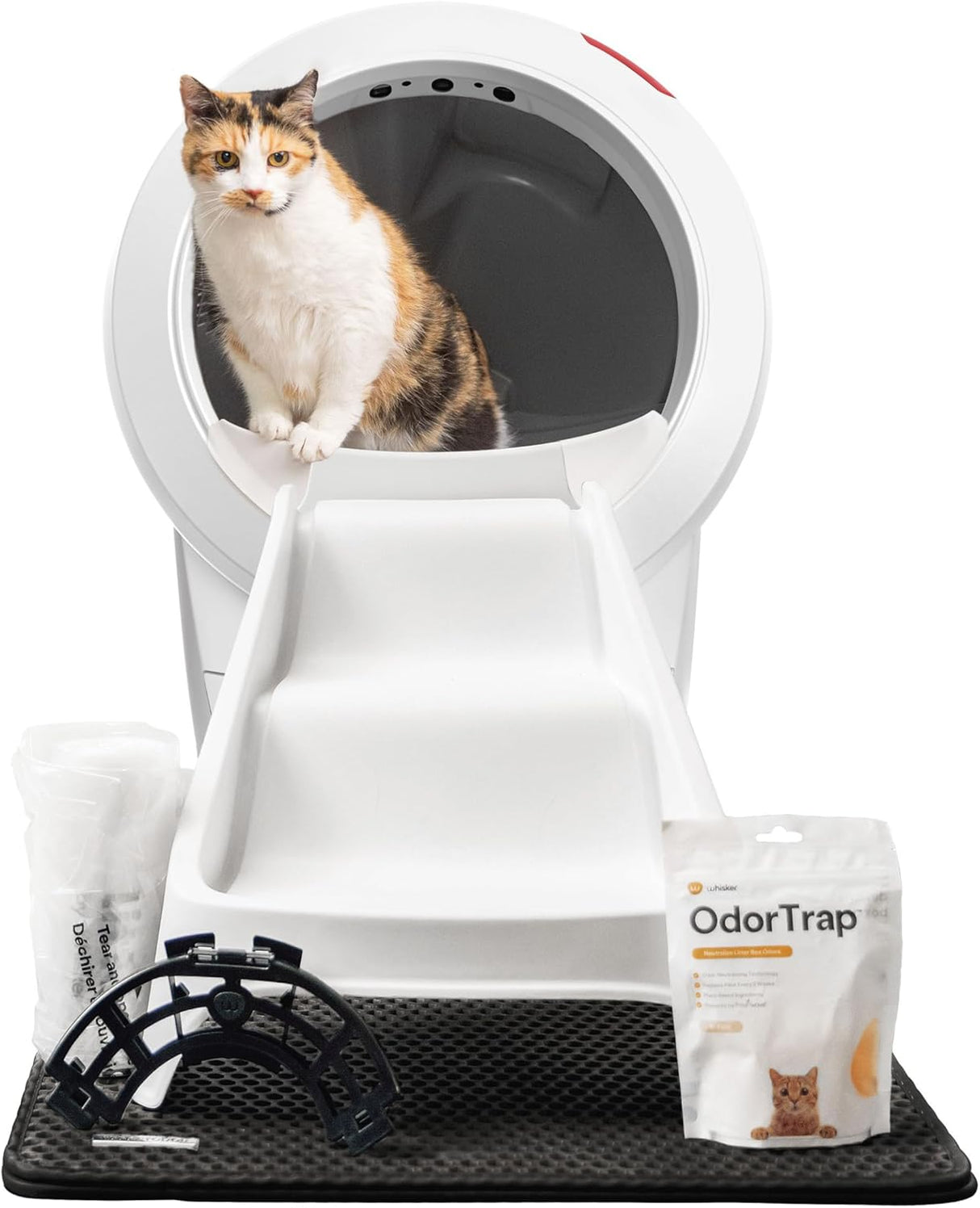 Litter-Robot 4 Bundle de Whisker: 6 Refills, 50 Fundas, Ramp