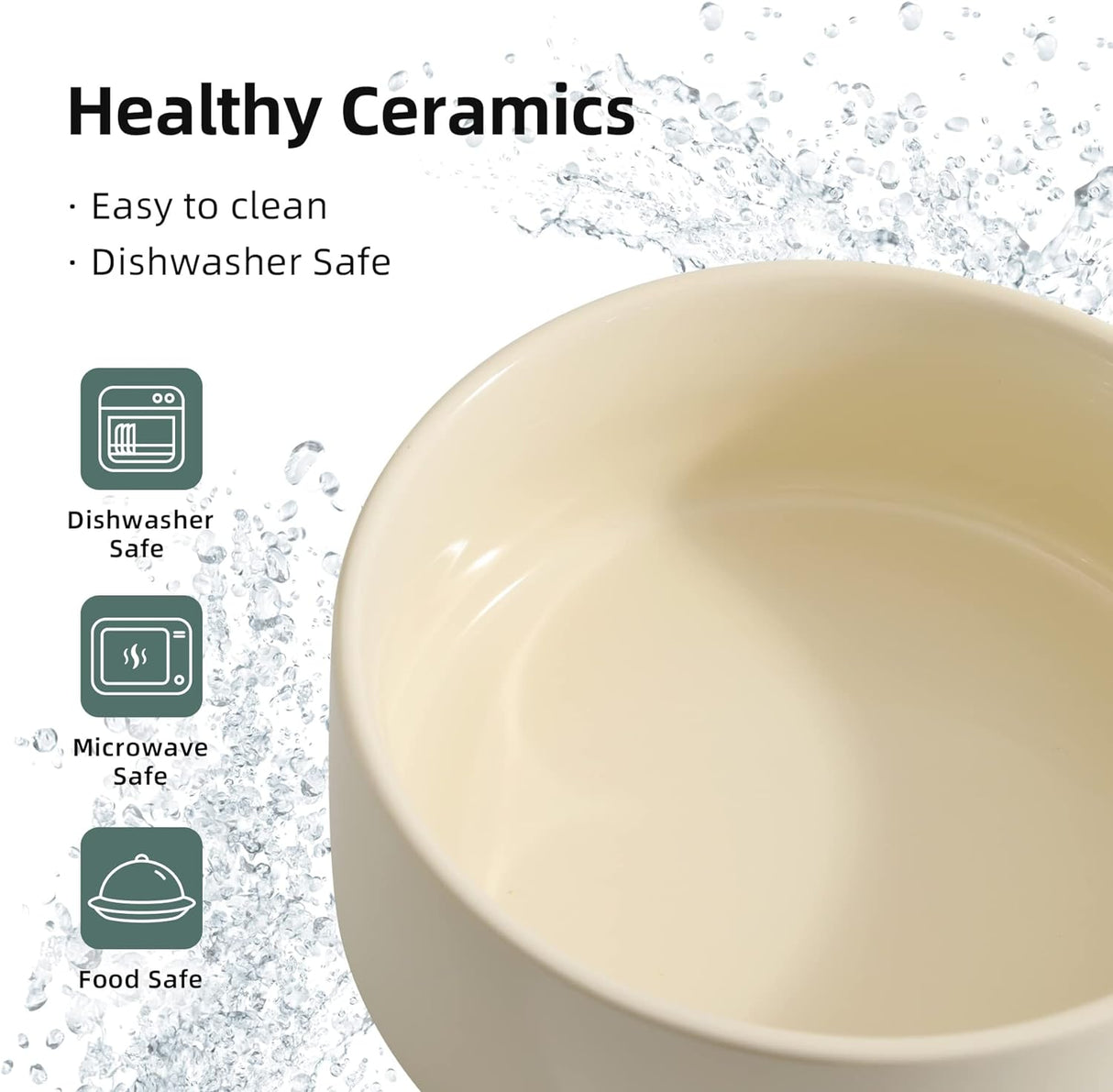 Cuenco elevado de cerámica para comida y agua Havniva