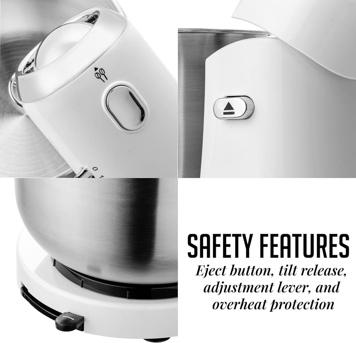 Batidora de pie OVENTE 3.5L, 5 velocidades, 250W SM680W