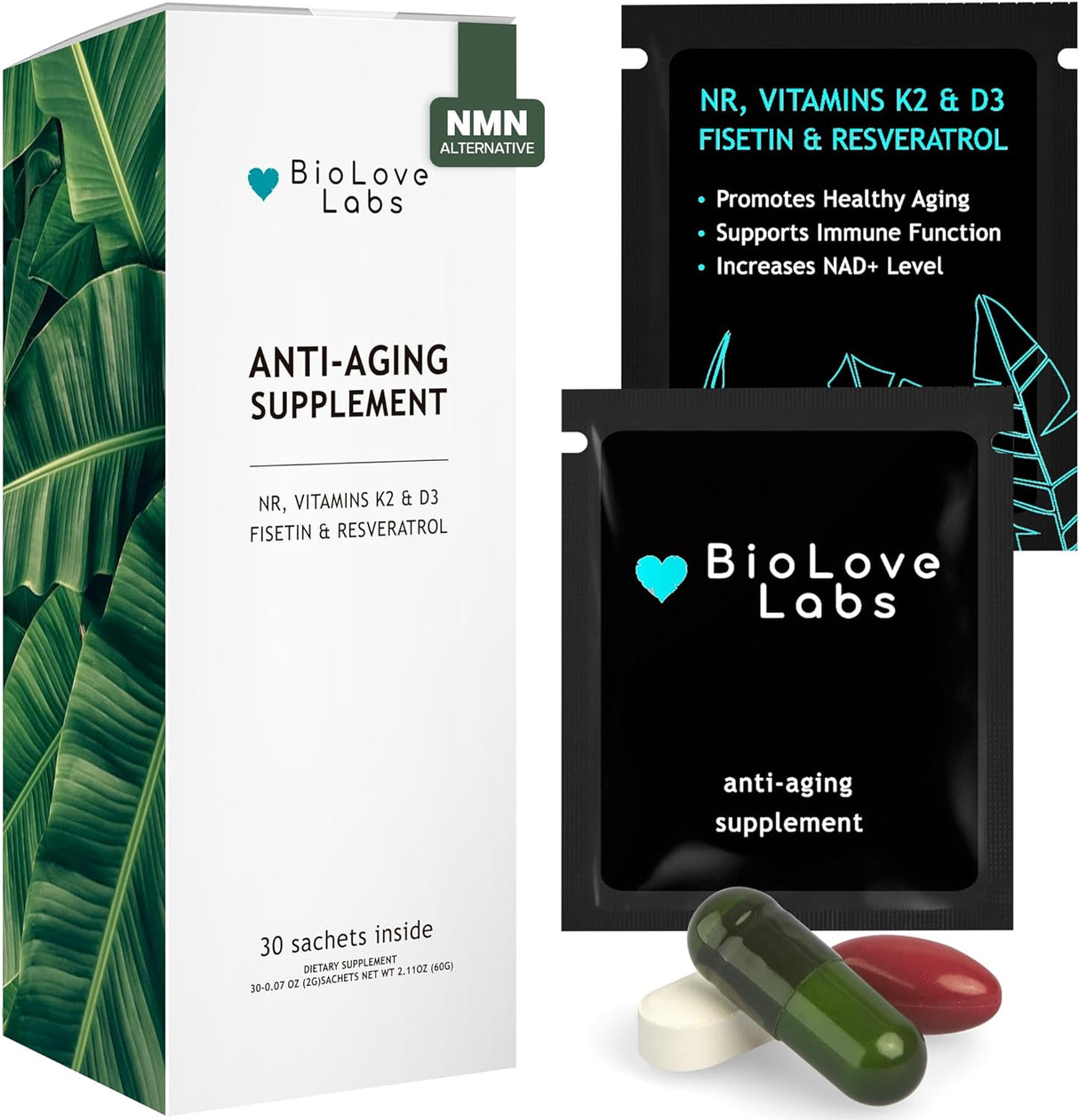 Suplemento NAD+ 3 en 1 Booster: ribósido de nicotinamida NR