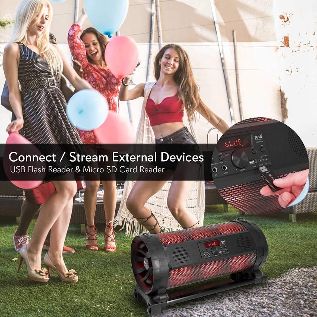 Parlante Portátil con Bluetooth PYLE-HOME PBMSPG198