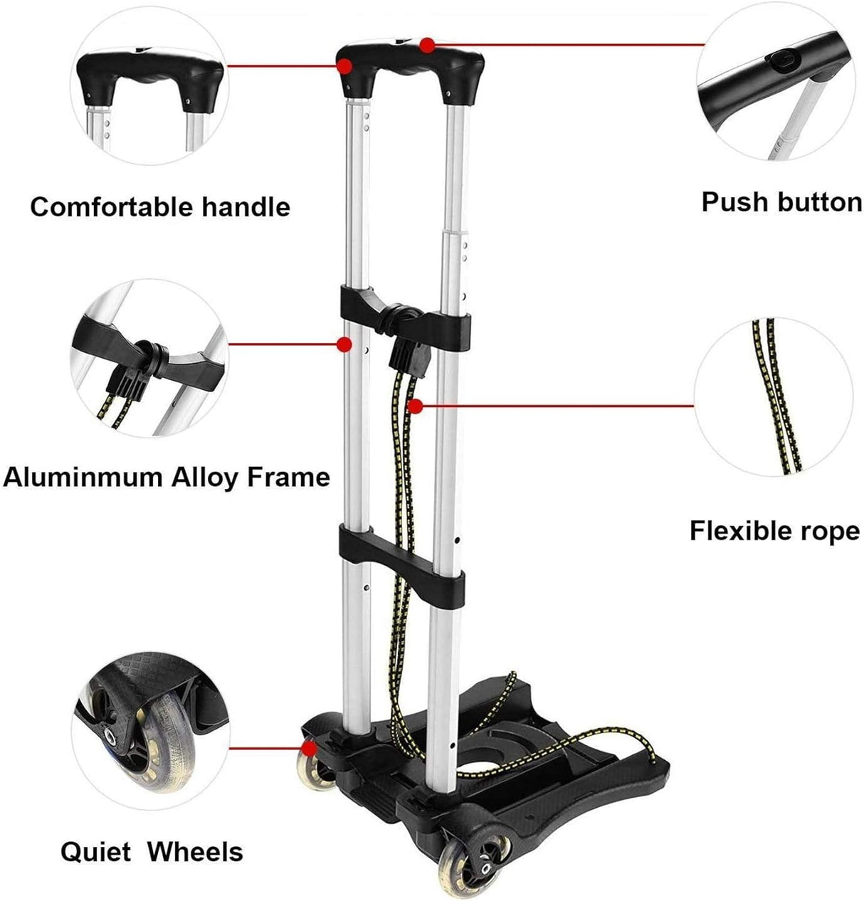 Carretilla Plegable COOCHEER, 80LB, Ligera y Resistente, Modelo 2023
