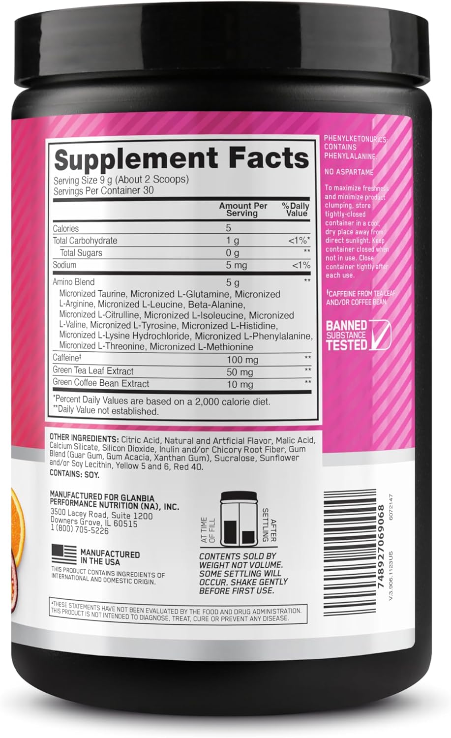 Amino Energy Tropical Sunrise - Optimum Nutrition, 30 Servings