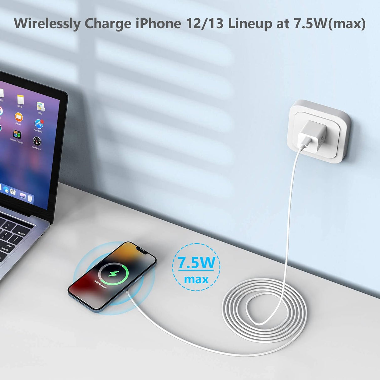 Cargador inalámbrico magnético inalámbrica Blanco