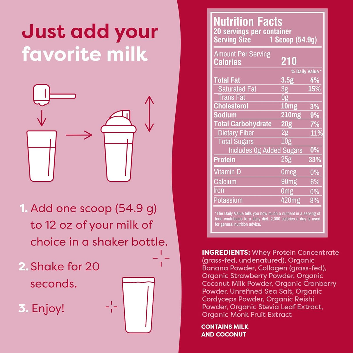 Batido de Proteína FlavCity, Suero 100% Grass-Fed, 25g Proteína