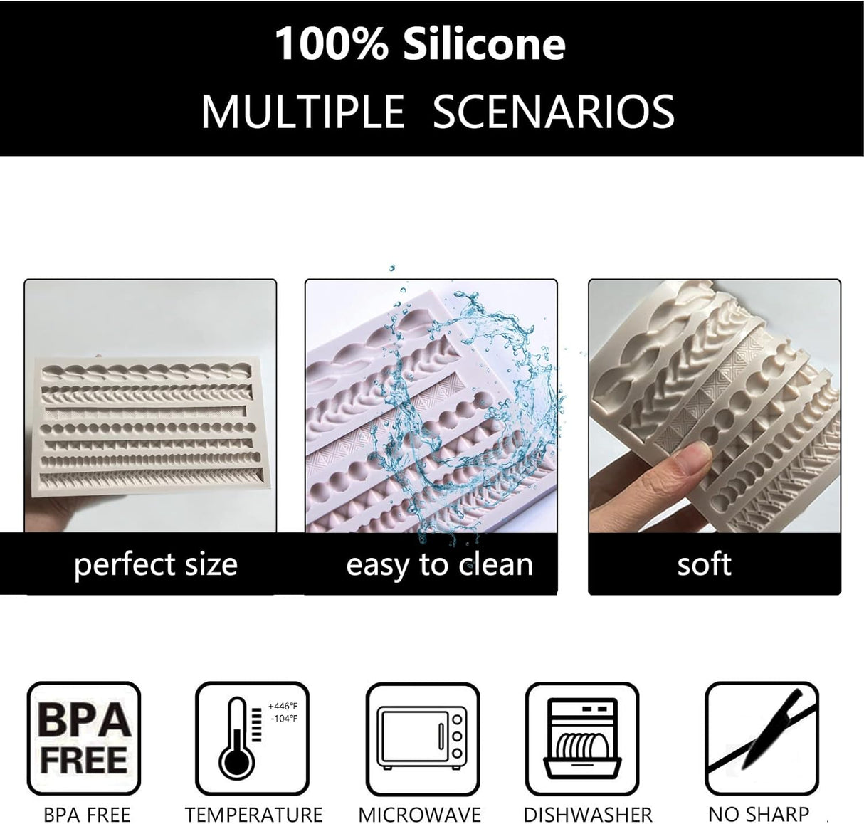 Moldes de fondant de encaje de voluta decoración