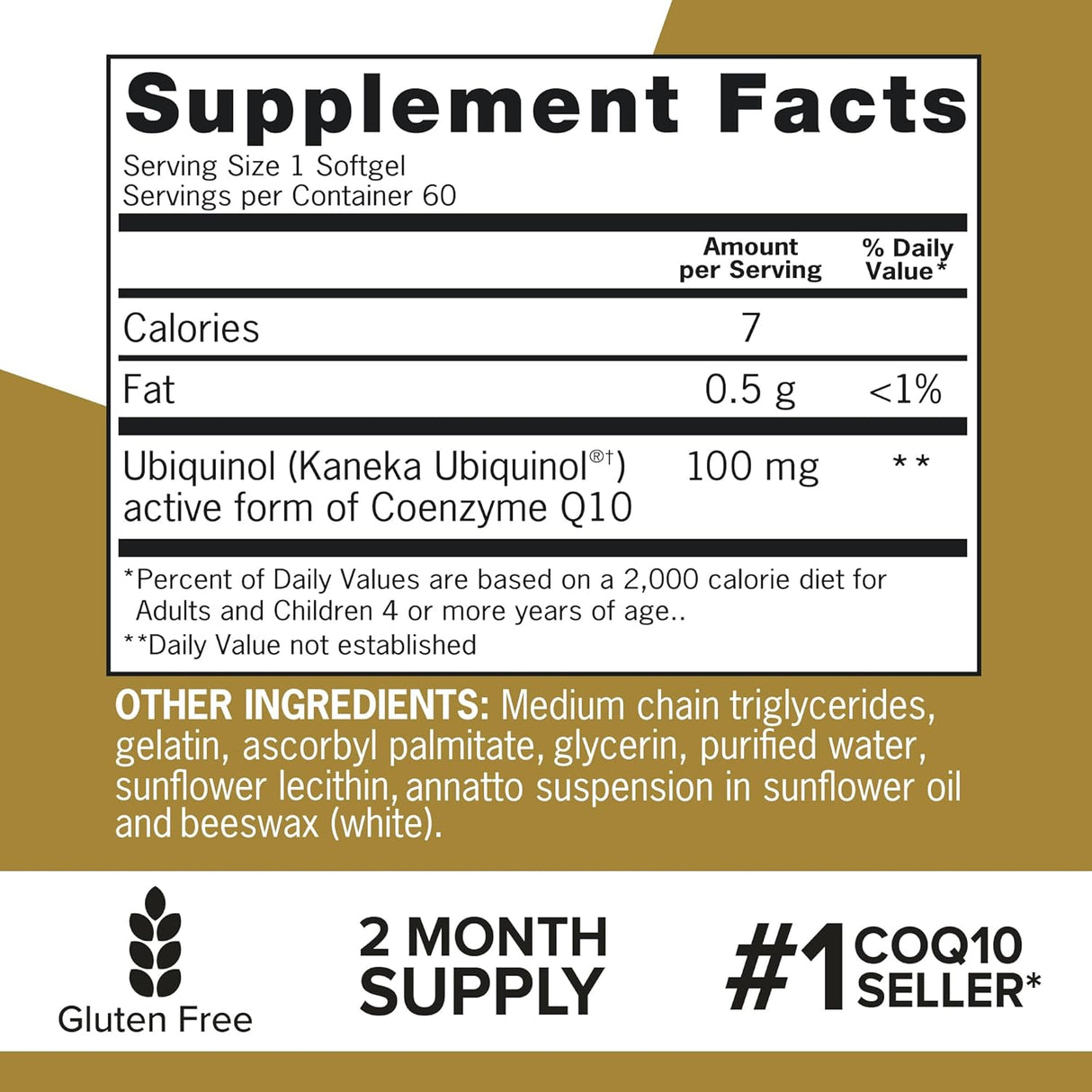 Suplemento Qunol Ubiquinol CoQ10 100 mg cap Ubiquinol 60 und