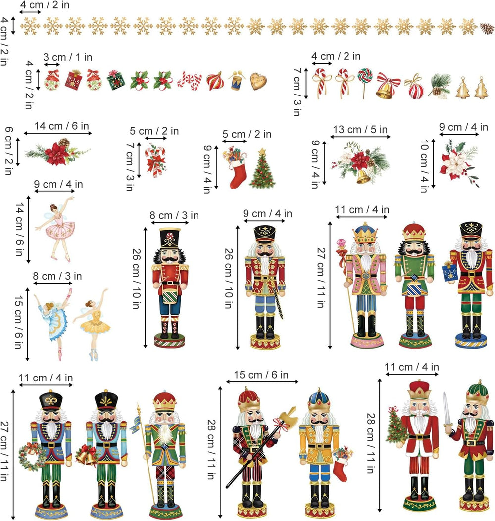 Stickers Navideños Wondever: Soldado y Bailarina para Ventanas