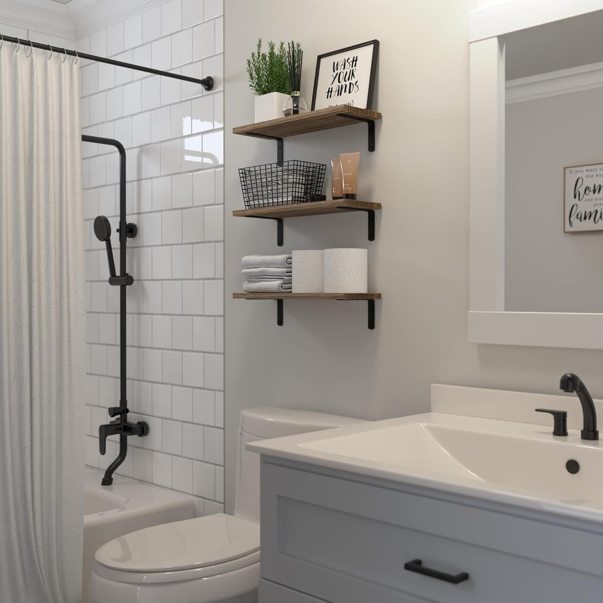 Estanterías flotantes de madera, juego de 3, para decoración