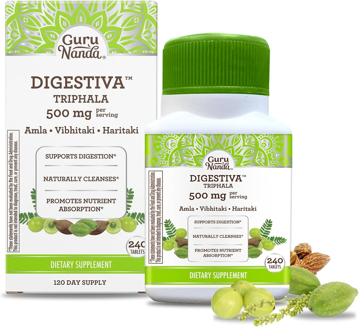 Suplemento GuruNanda Digestiva Triphala dietético con amla