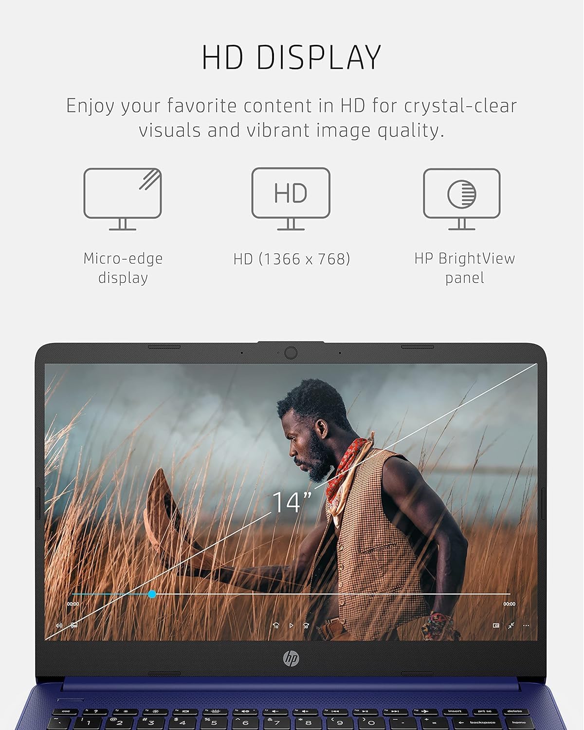 Laptop HP 14 HD | Procesador Quad-Core, 8GB RAM, 576GB SSD