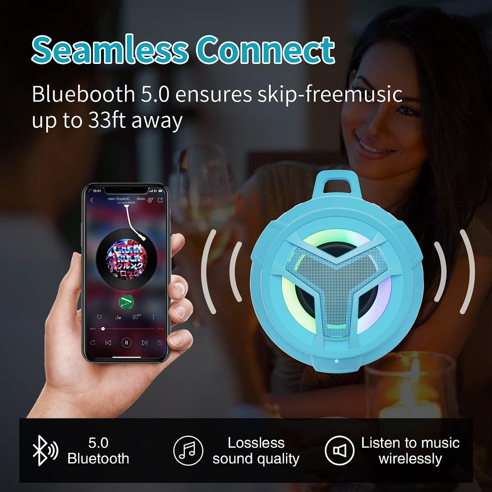 Altavoz Bluetooth impermeable IPX7 con luz RGB para exteriores