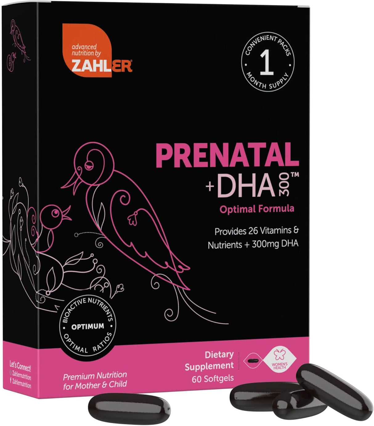 Suplemento multivitamínico de DHA Zahler Prenatal premium