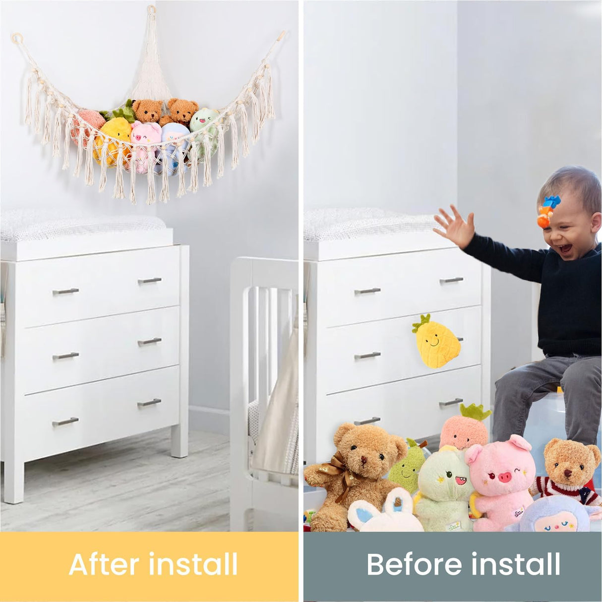 Hamaca para Juguetes XL con 75 LEDs, Macrame, USB, Modelo XL