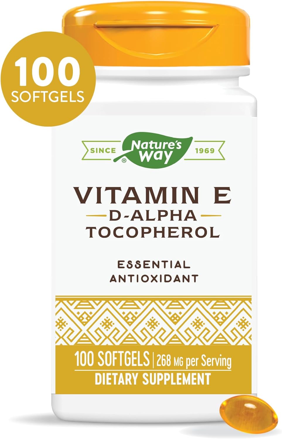 Suplemento Nature's Vitamina E 268 mg por porción 100 cáp