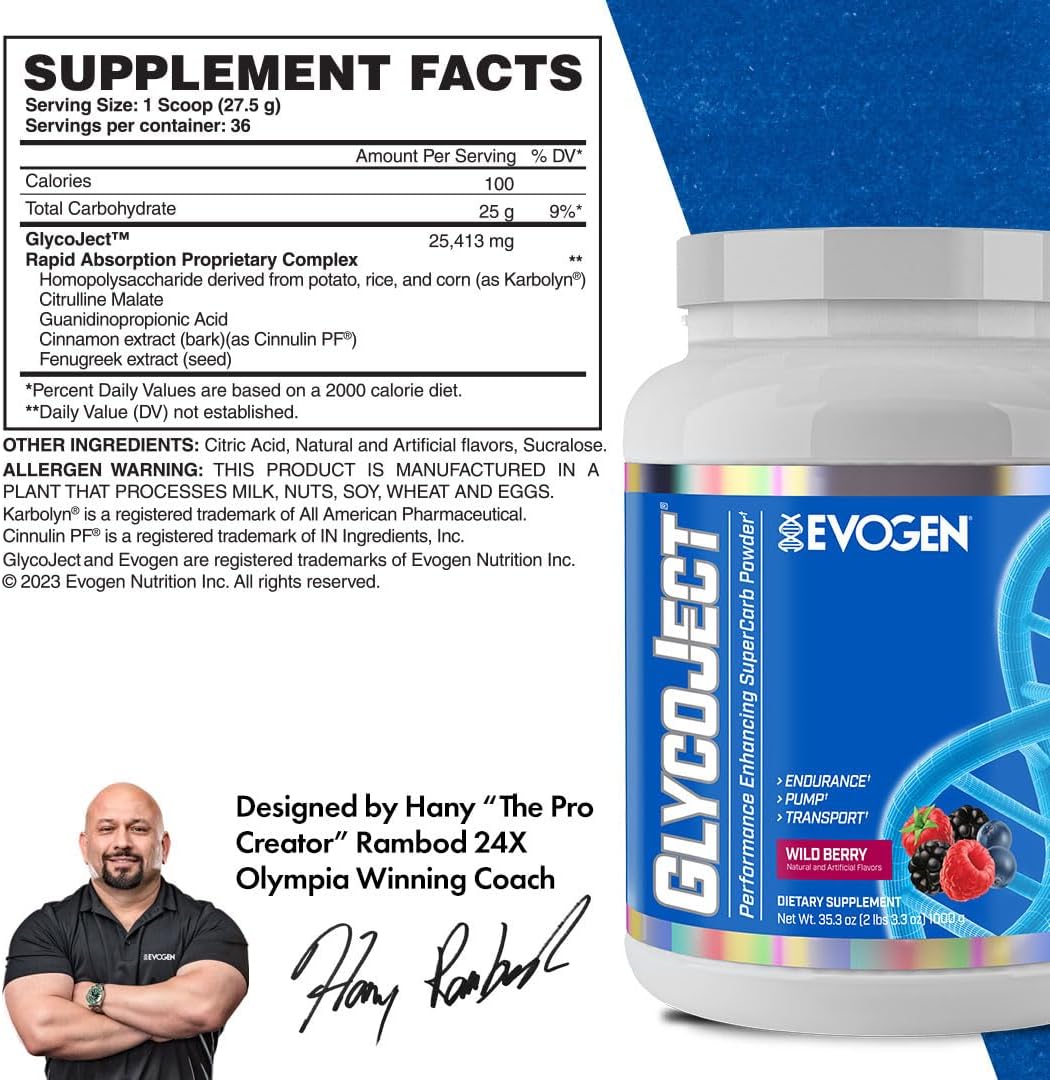 GlycoJect Suero de Carbohidratos Evogen 36 porciones
