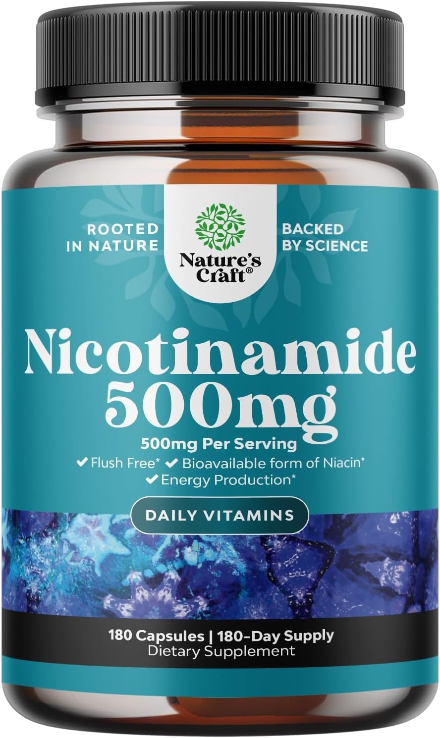 Cápsulas de Niacinamida B3 500mg - Energía y Suplemento Piel