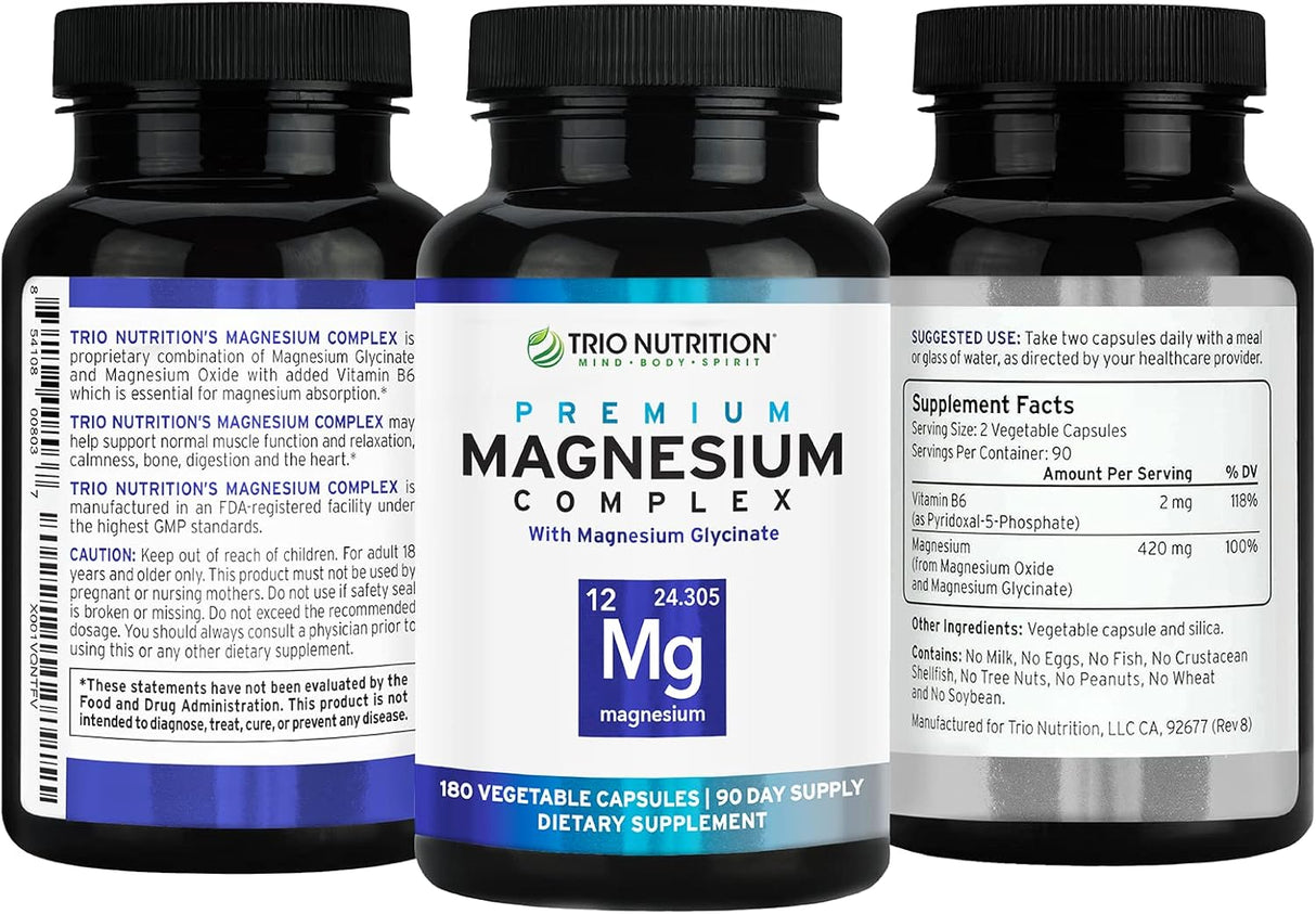 Trio Nutrition Magnesio Complejo 90 Días Calm Relajación
