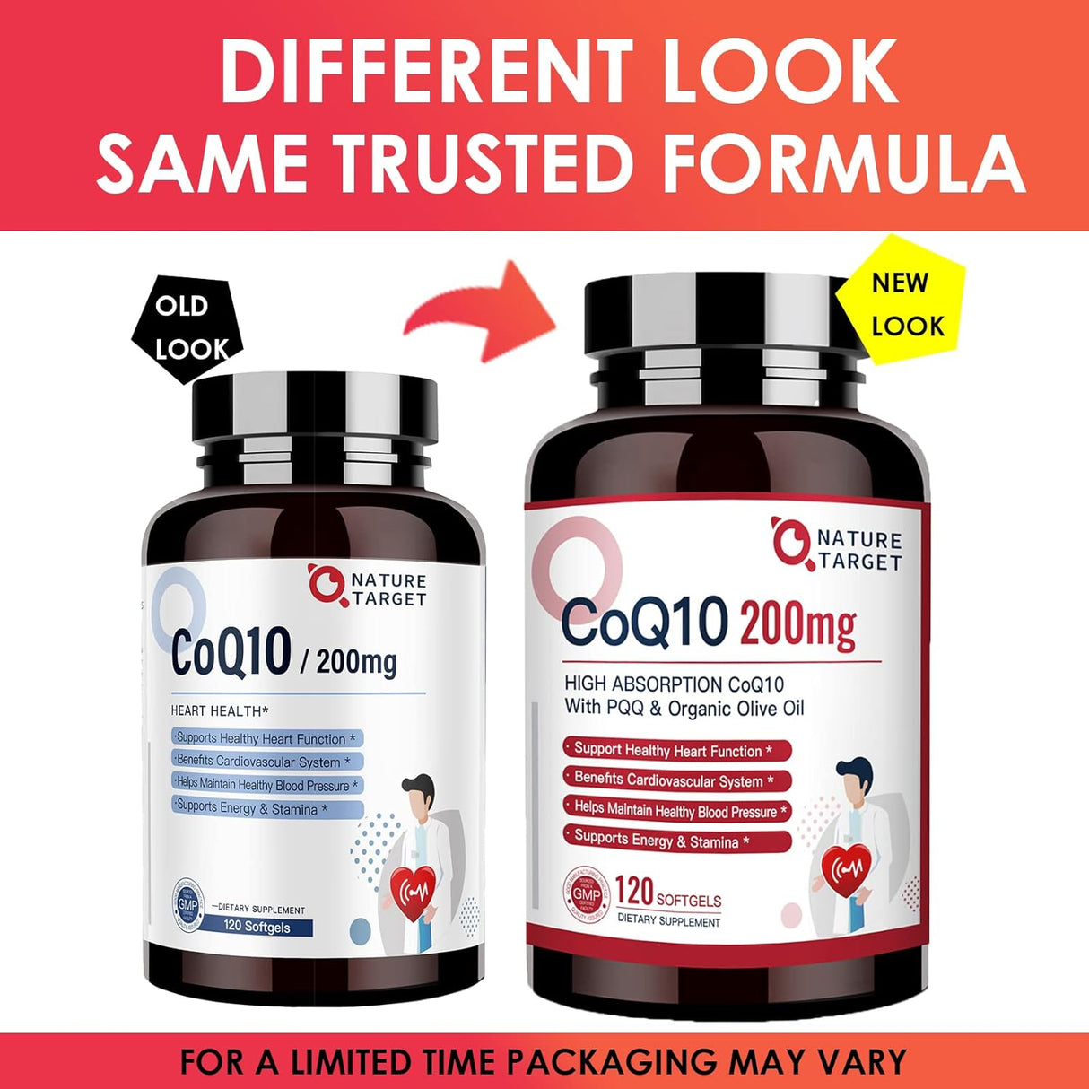 NATURE TARGET CoQ10-200mg + PQQ Cápsulas 120 Servings