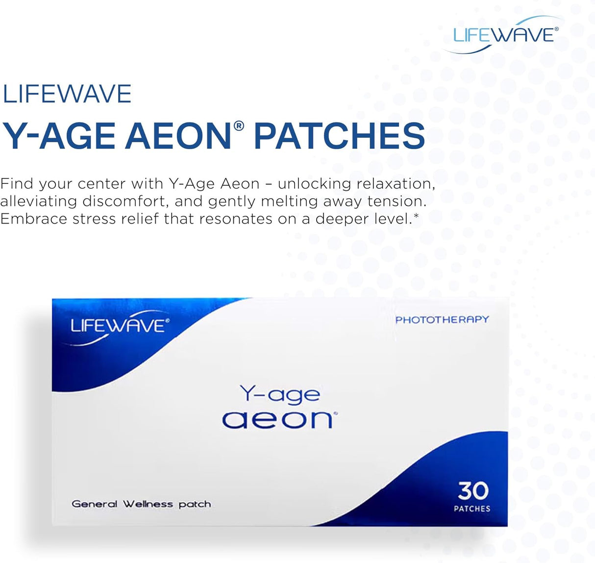 Y-Age Aeon Parches Relajantes Sin Drogas, Fototerapia, 30 Pcs
