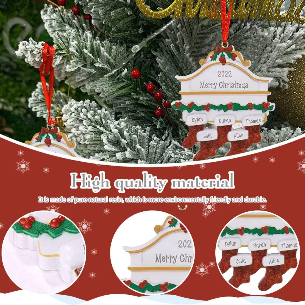 Adornos Navideños Personalizados 2024 - 5 Nombres para Familia