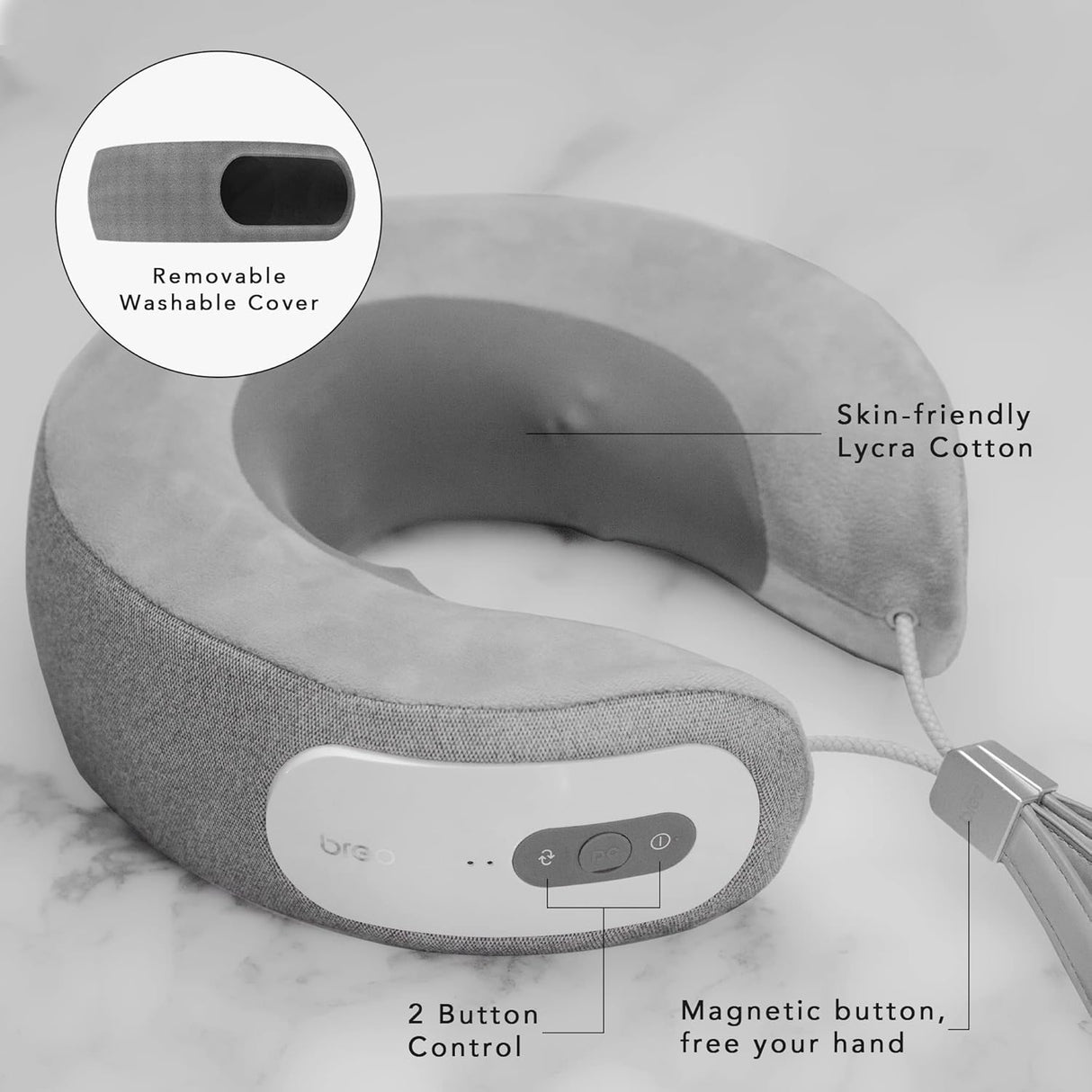 Masajeador de Cuello Breo iNeck3 Pro, Shiatsu, Calor, Portátil